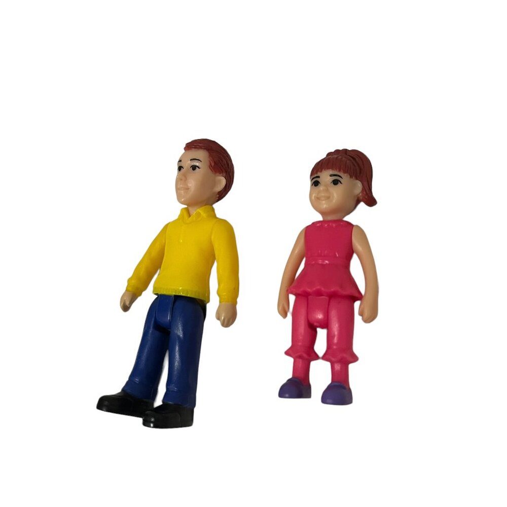 Kid Connection Playset Figure Dad Yellow Girl Daughter Pink 3" Lot of 2 Set